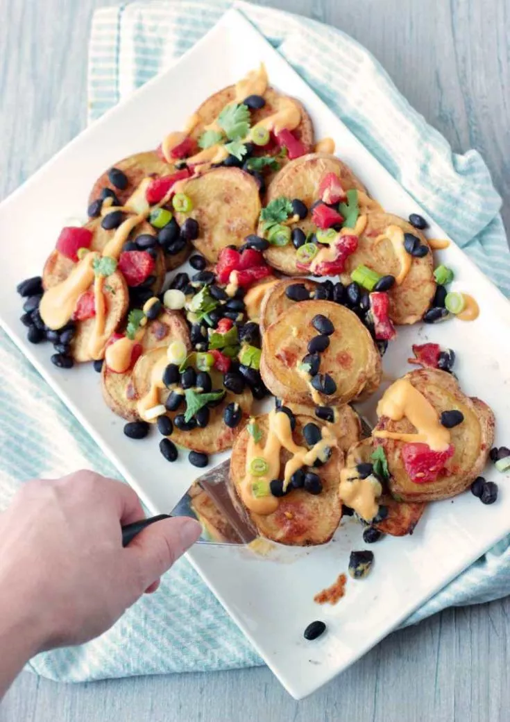 Loaded Vegan Potato Nachos