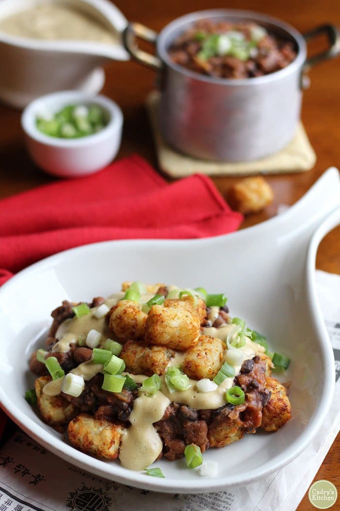 Vegan Chili Cheese Tator Tots