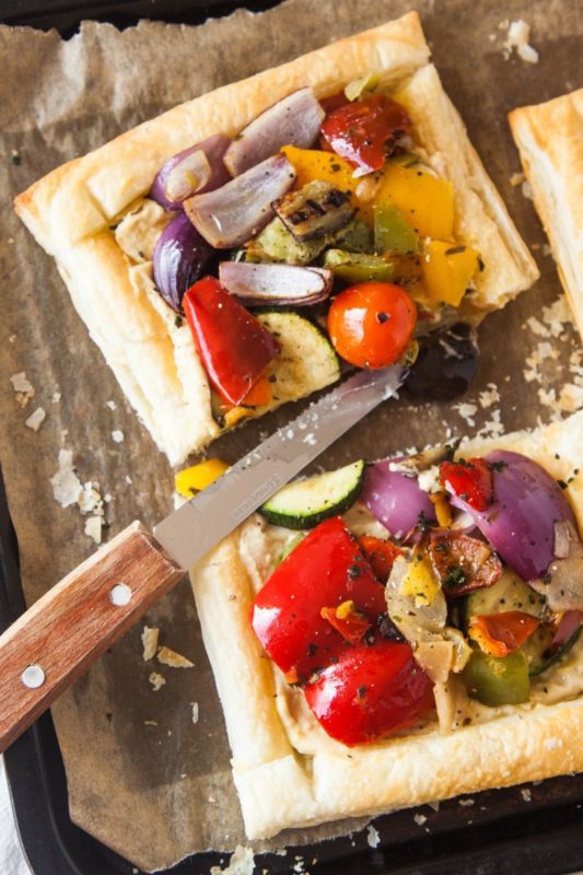 Vegetable and Hummus Tart