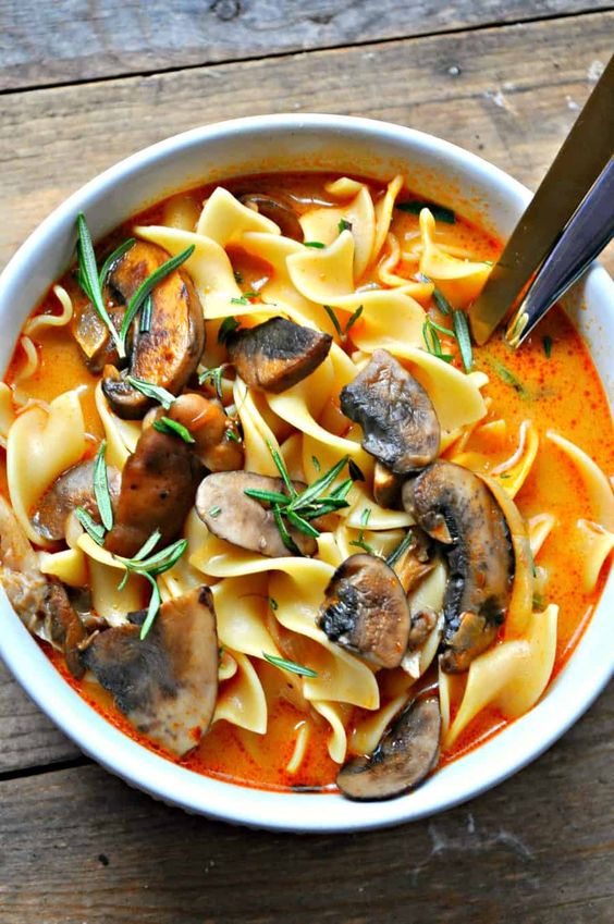 Wild Mushroom Stroganoff Soup